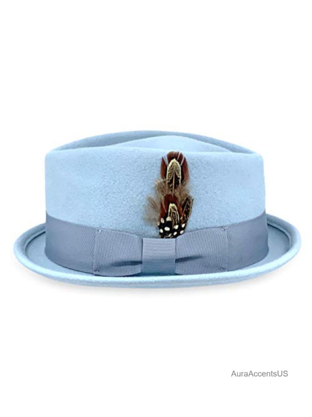 Men's 100% Pure Wool Crushable Porkpie Fedora Hat Vintage Style Snap Brim
